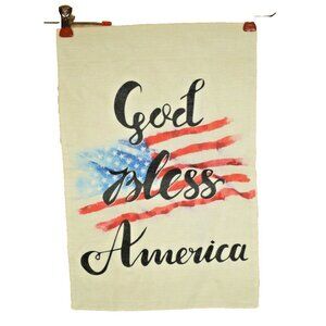 God Bless America 12 x 18 Inch Double Sided Nylon Burlap Garden Flag